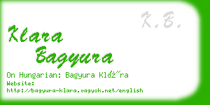 klara bagyura business card